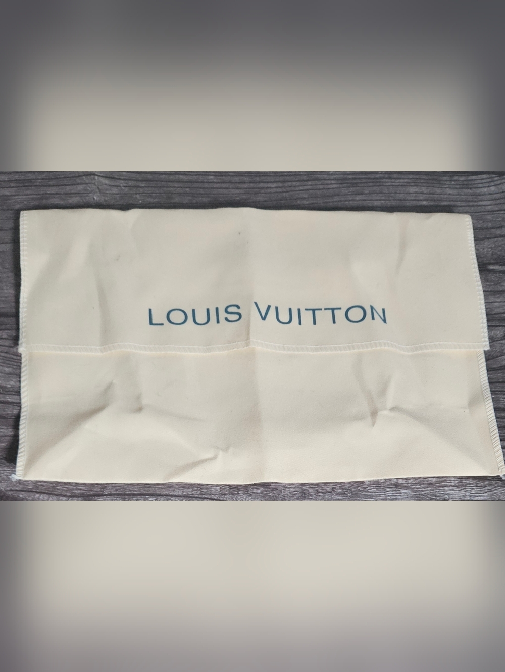 Louis Vuitton Cream Envelope Dust Bag 8"(12")x11.5" Blue Pochette Wallet Storage